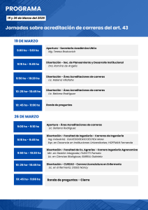 Programa Jornadas sobre acreditación de carreras del art. 43-1